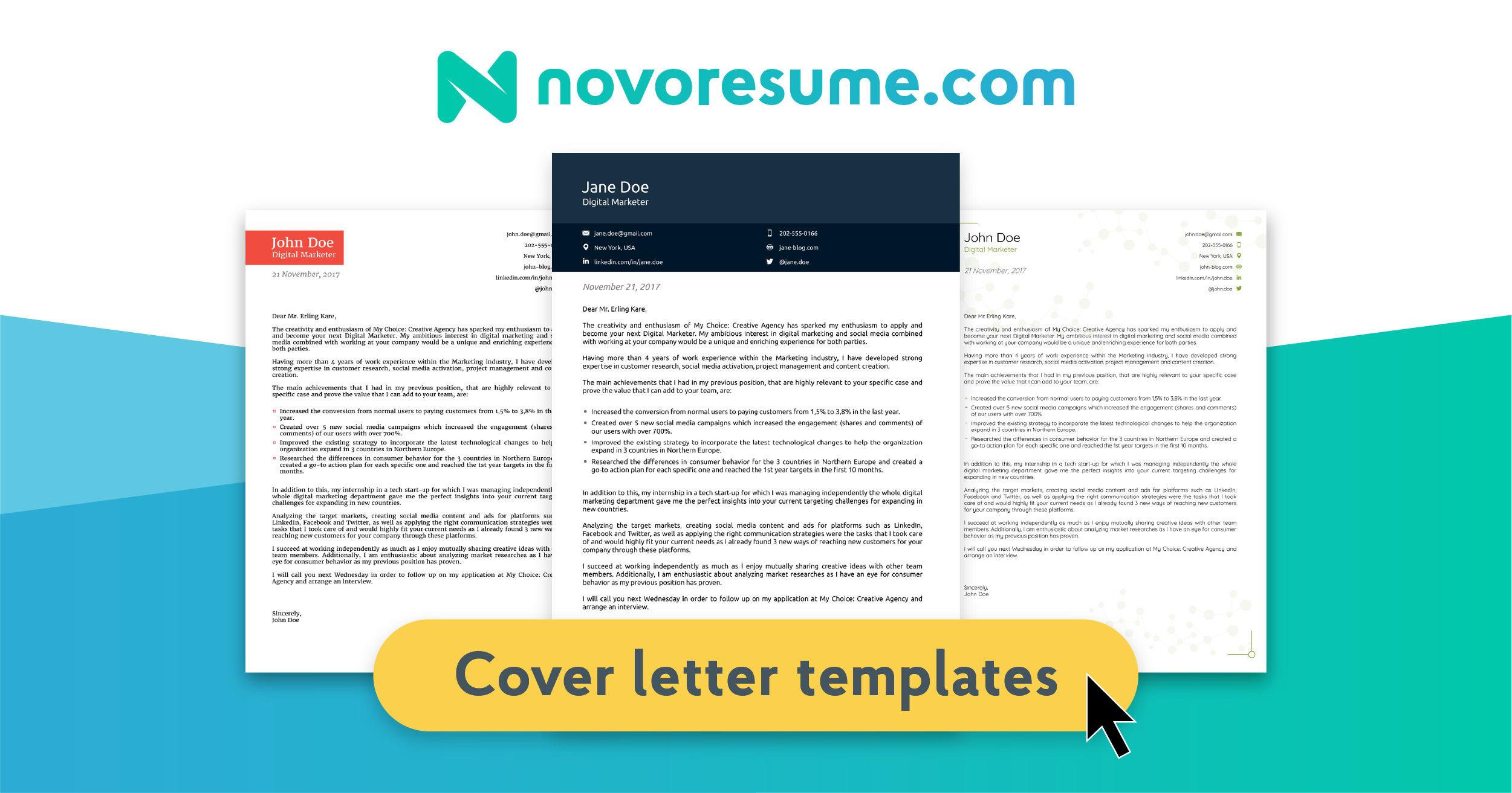 8 Cover Letter Templates Get Started In 1 Click