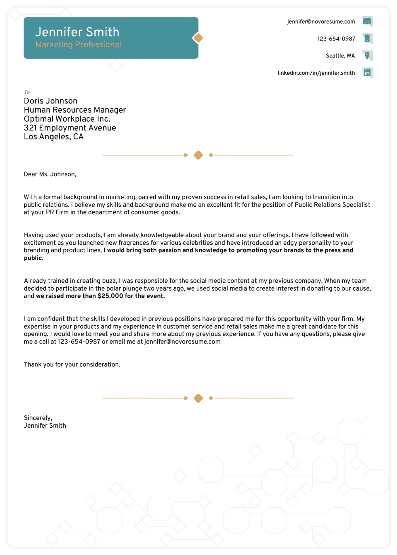 Combined Cover Letter Template