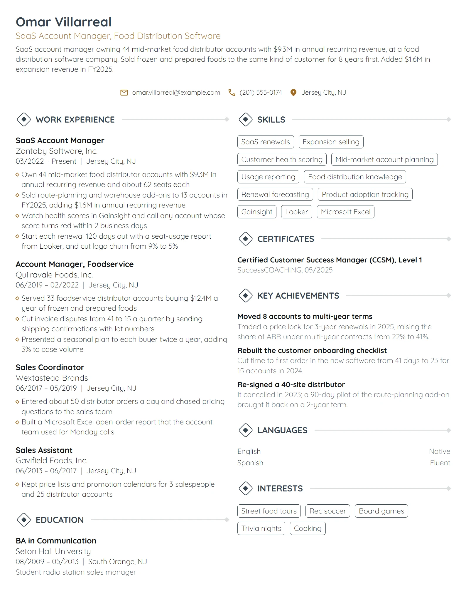 SaaS Account Manager resume example