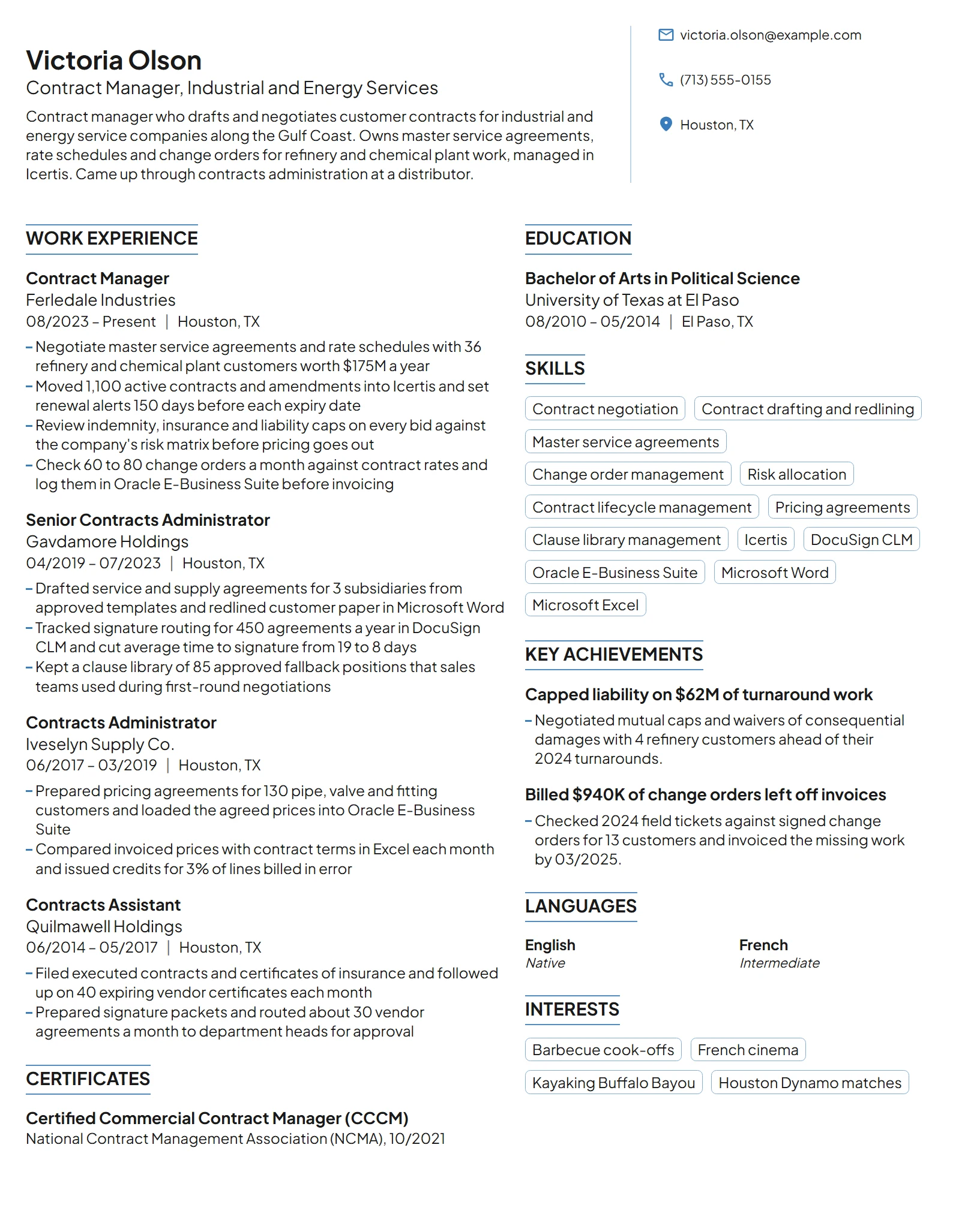 Targeted resume example