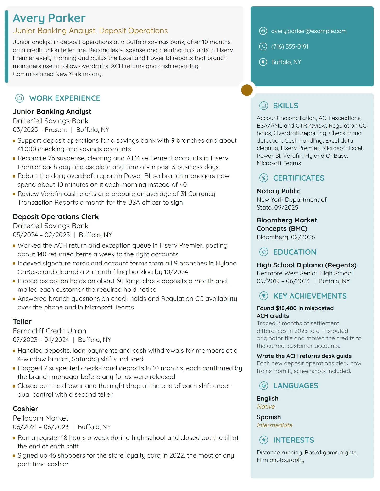 18 Banking Resume Examples & Guide for 2026 | Novoresume