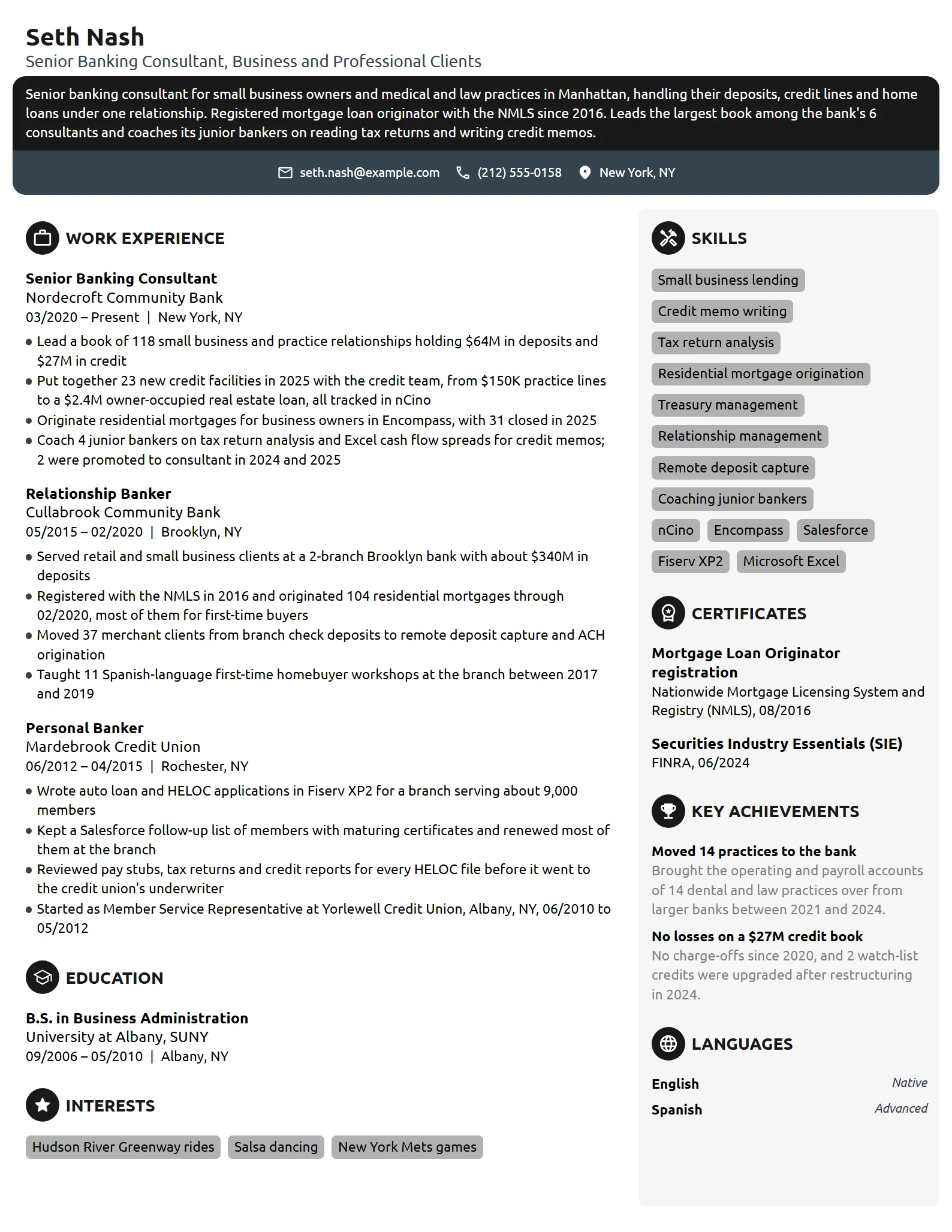 18 Banking Resume Examples & Guide for 2026 | Novoresume