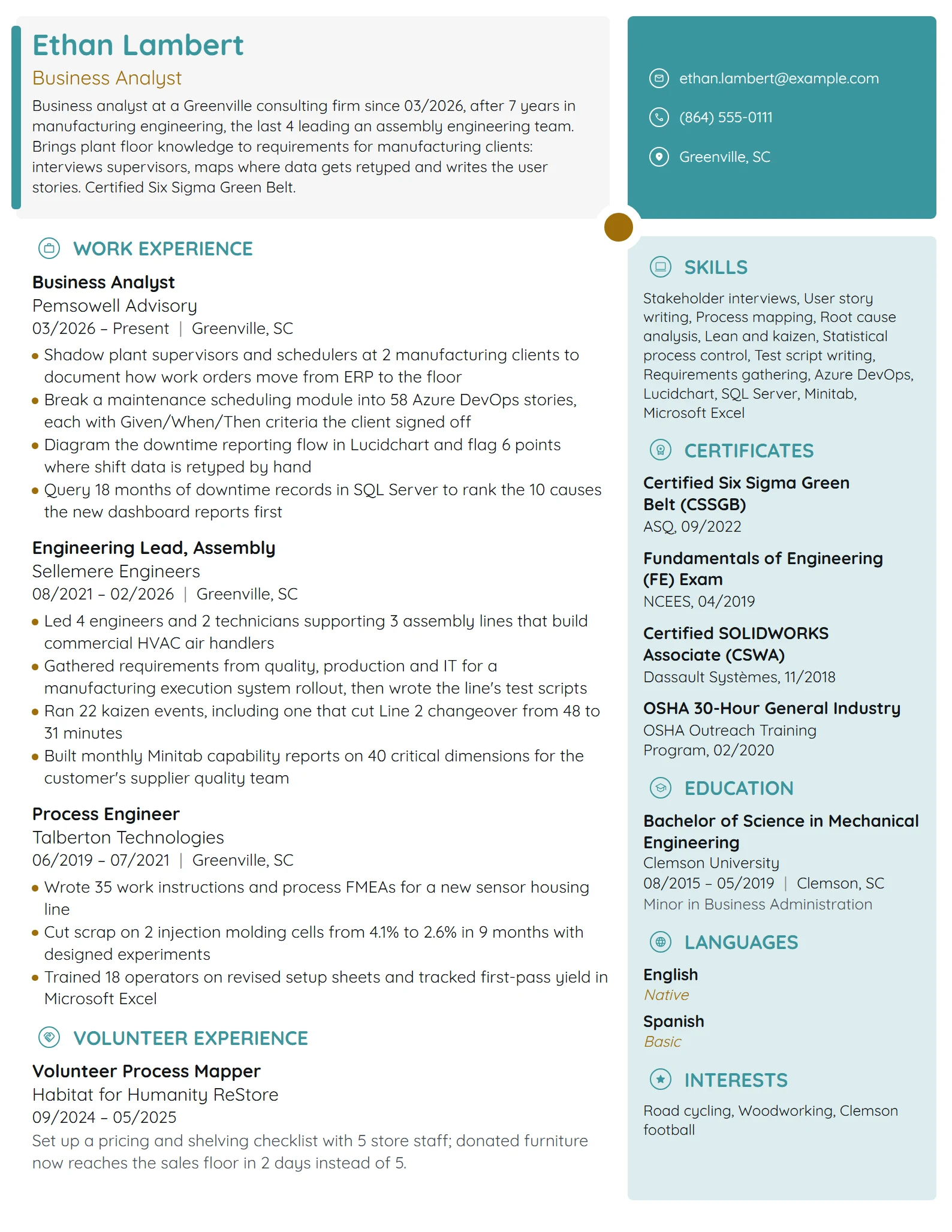 22 Business Analyst Resume Examples & Guide for 2026