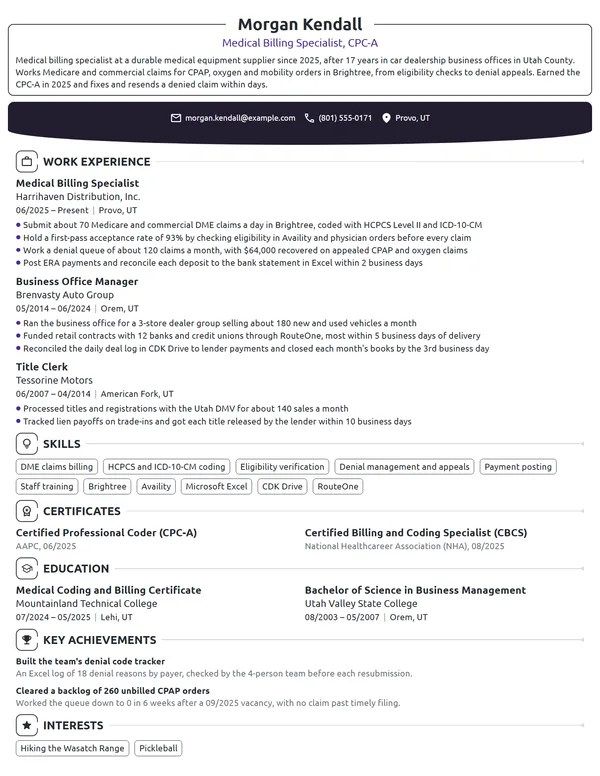 Mid-Career Change resume example