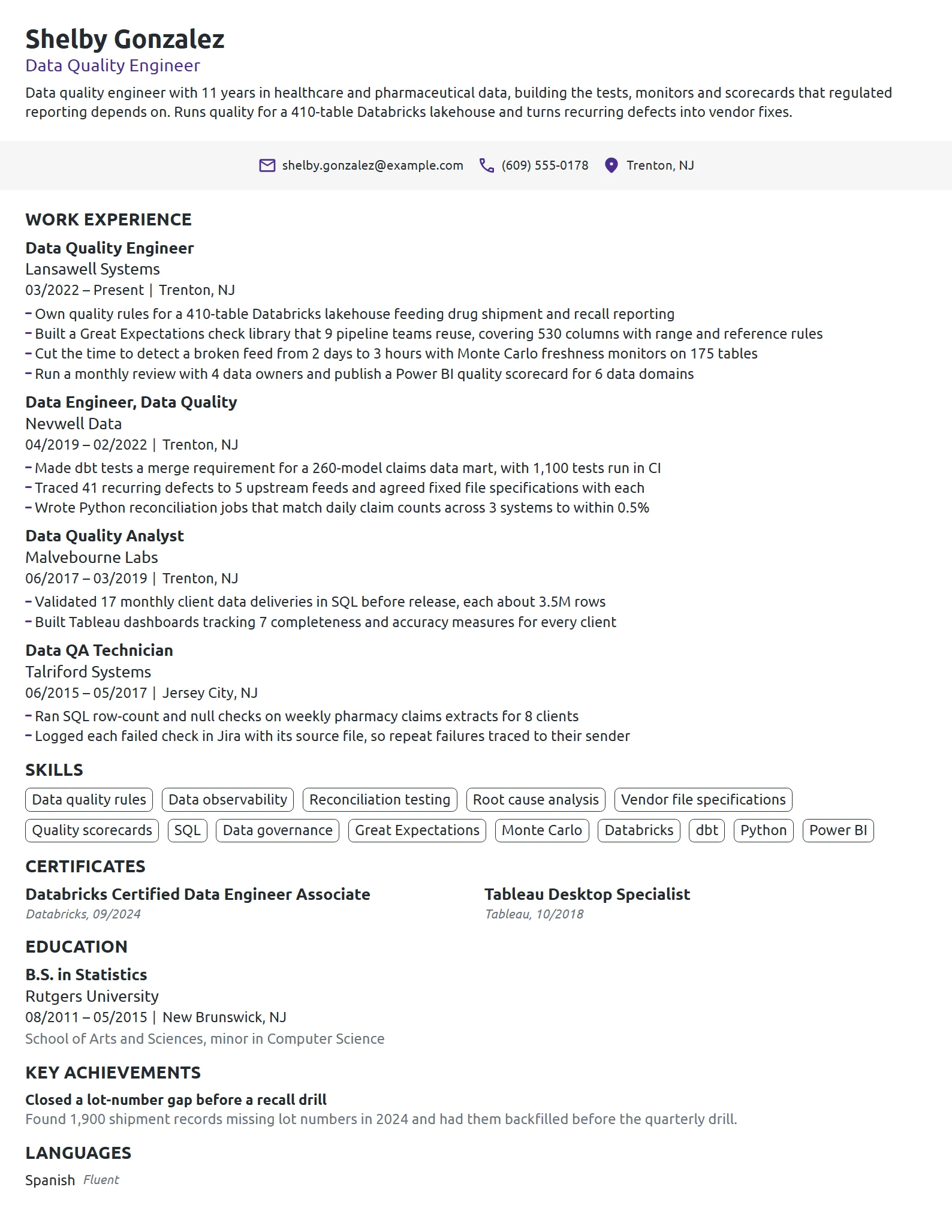 Data Engineer Resume Examples & Guide for 2026 | Novorésumé