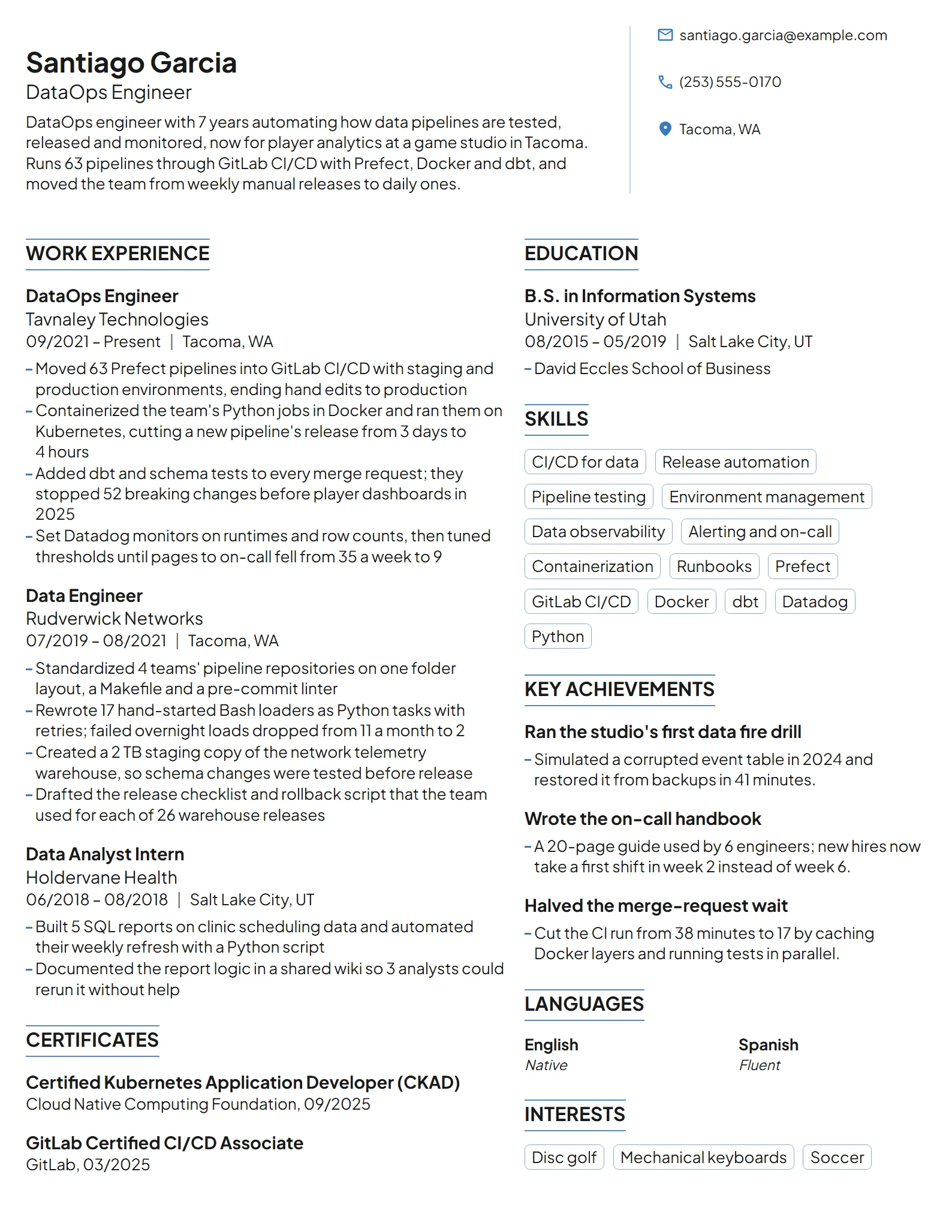 Data Engineer Resume Examples & Guide for 2026 | Novorésumé