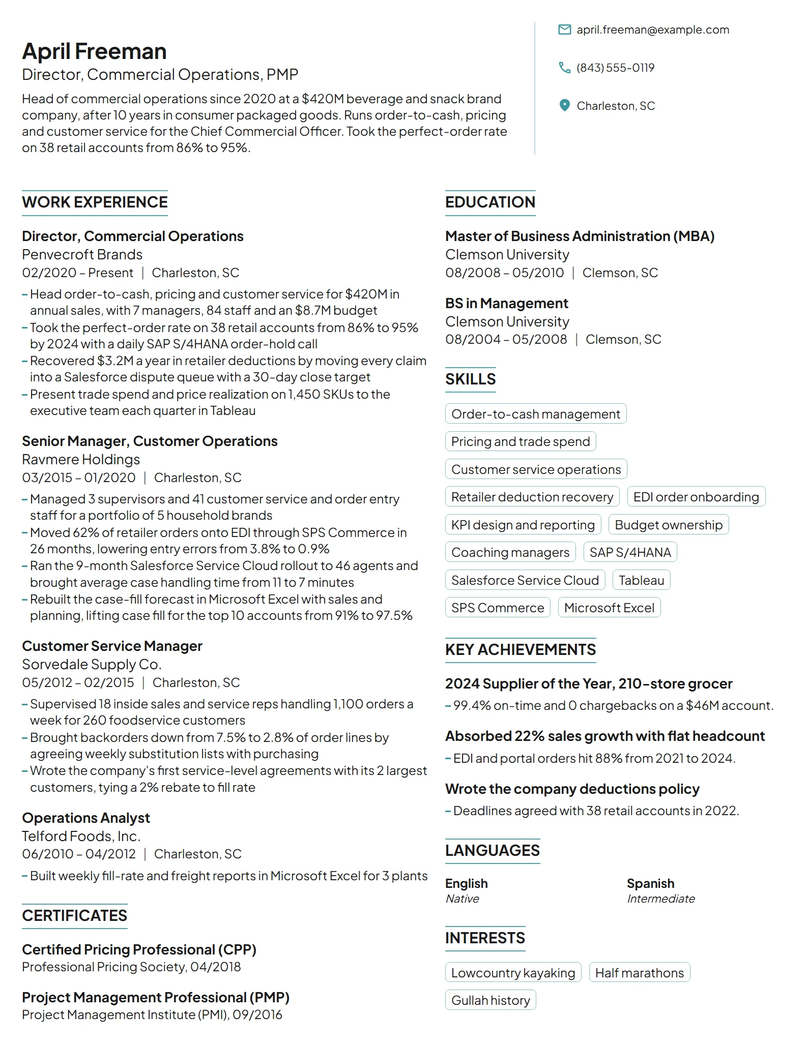 Director resume example