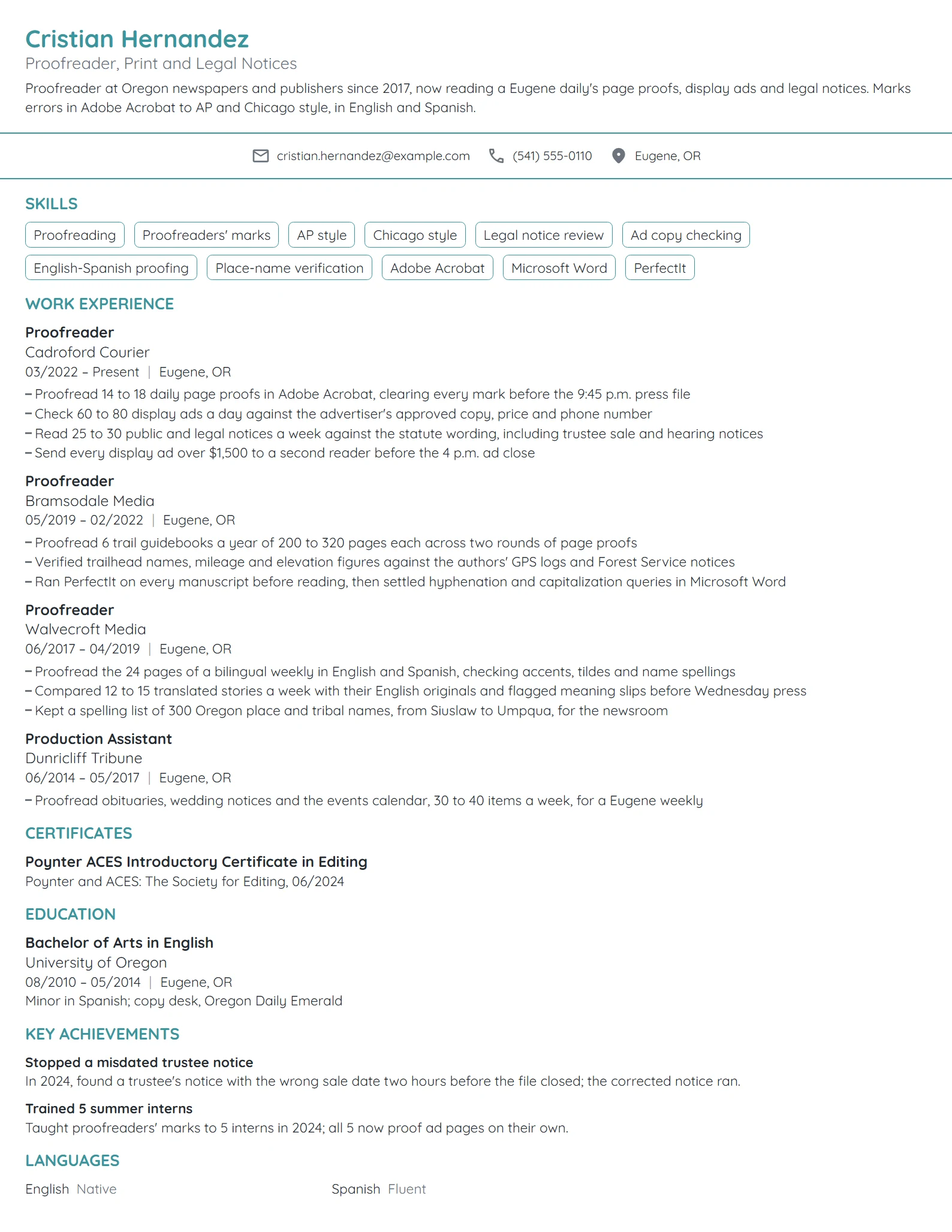 26 Editor Resume Examples & Guide for 2026 | Novoresume