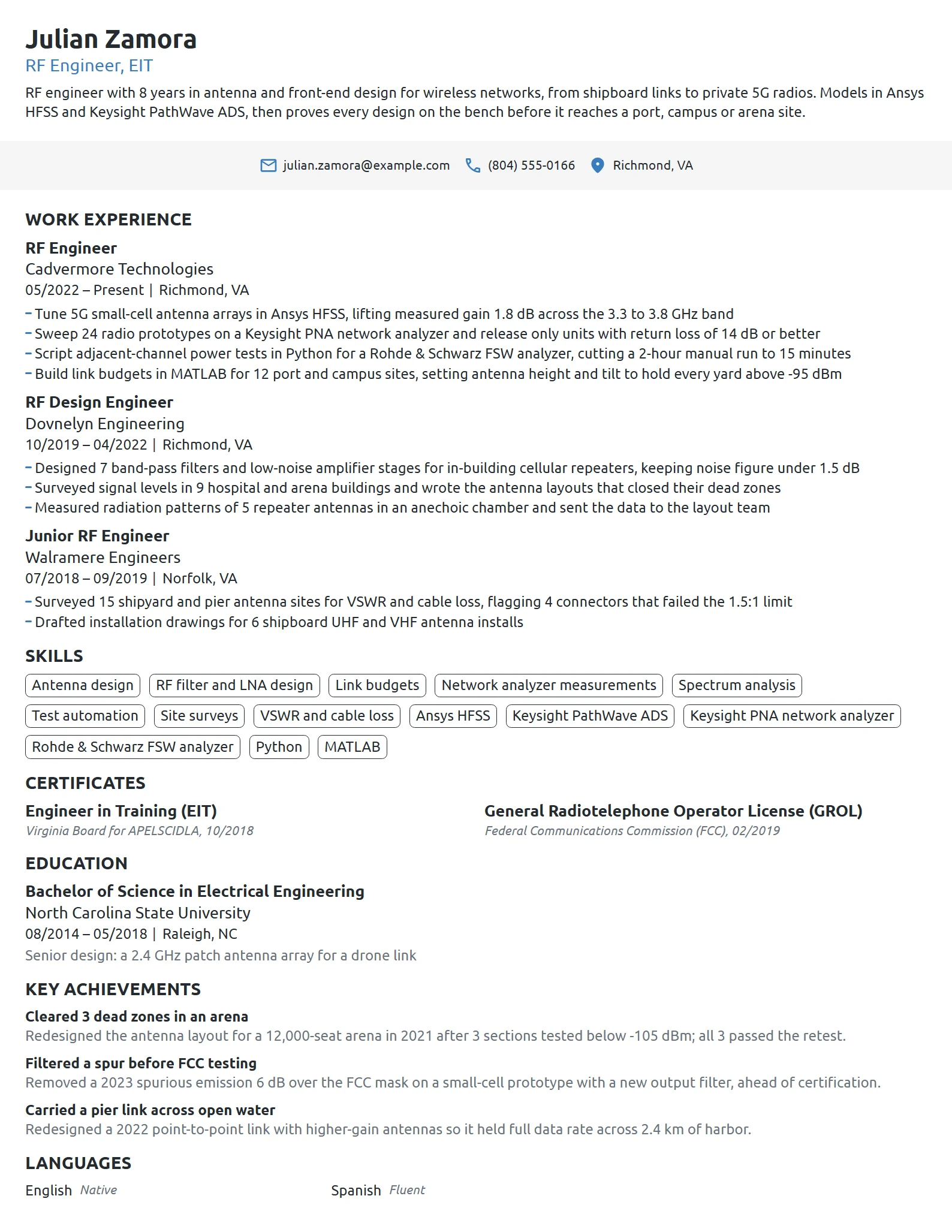 22 Electrical Engineering Resume Examples & Guide for 2026