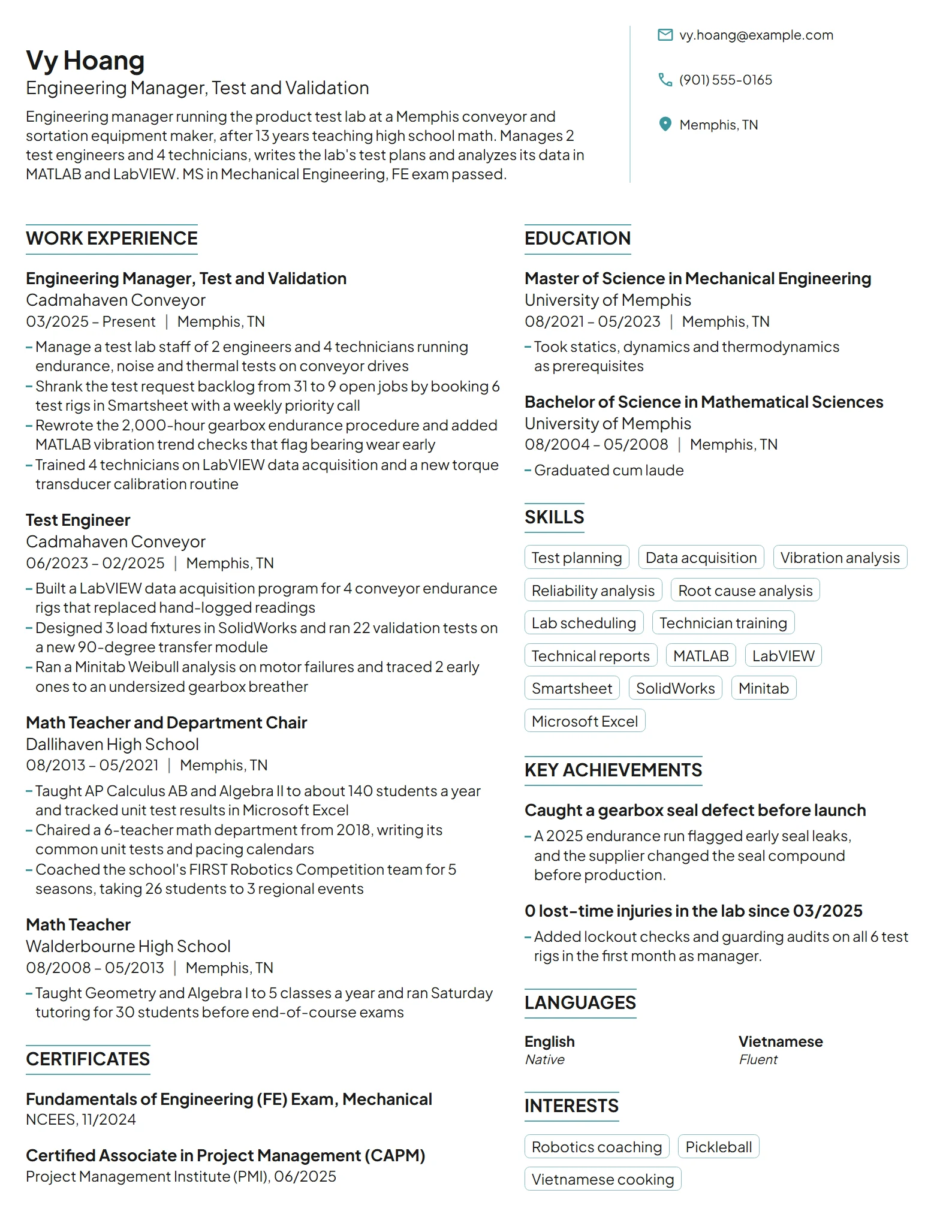 19 Engineering Manager Resume Examples & Guide for 2026
