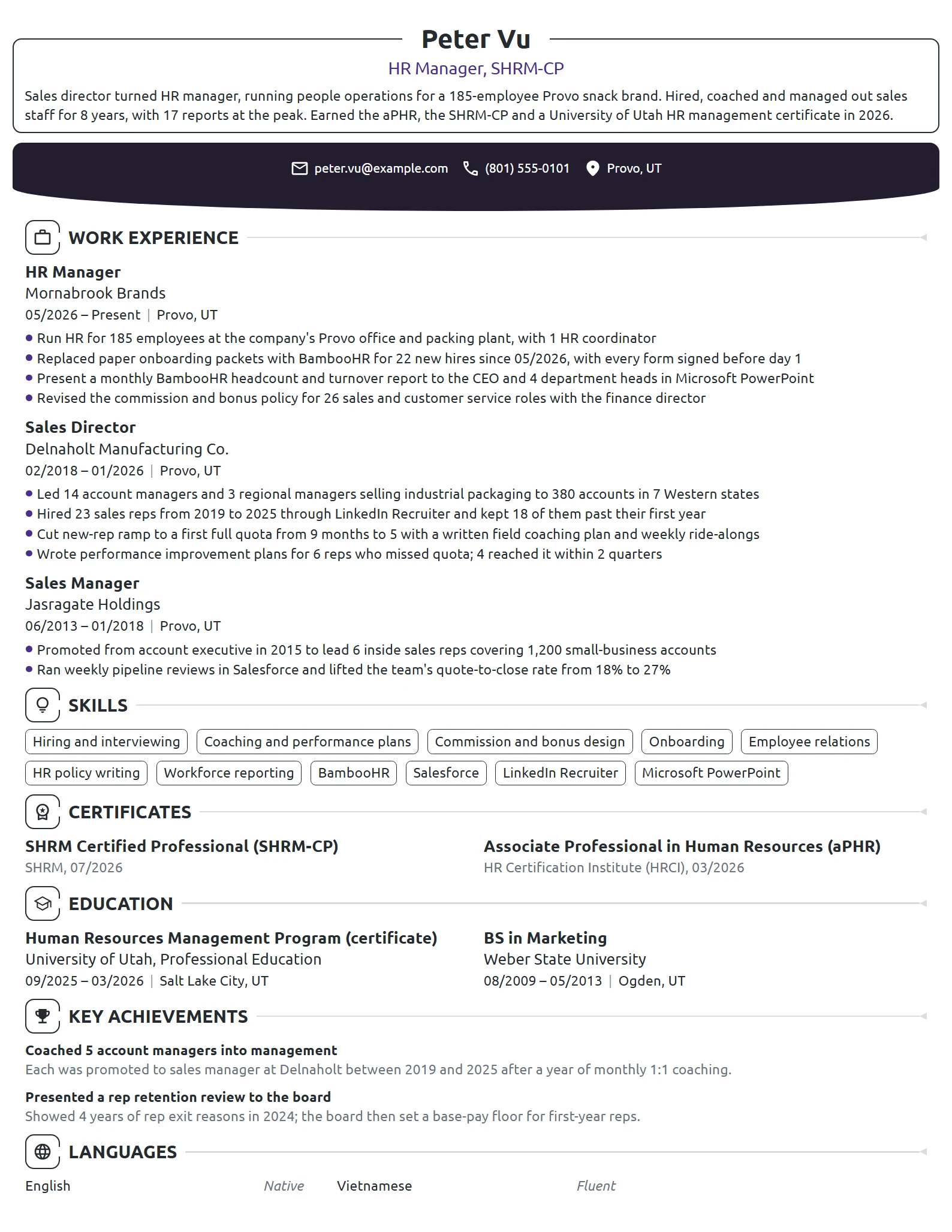 Program Administrator Resume Sample 7 HR Manager Resume Examples & Guide for 2026 | Novoresume
