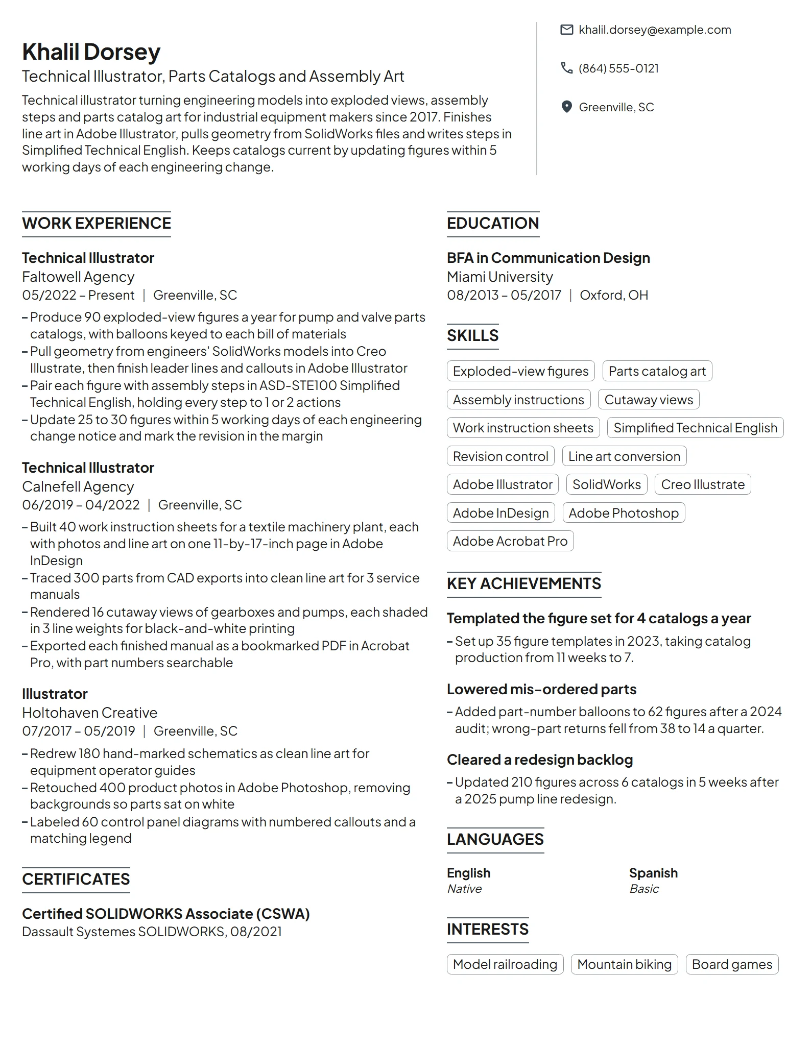 Technical Illustrator resume example