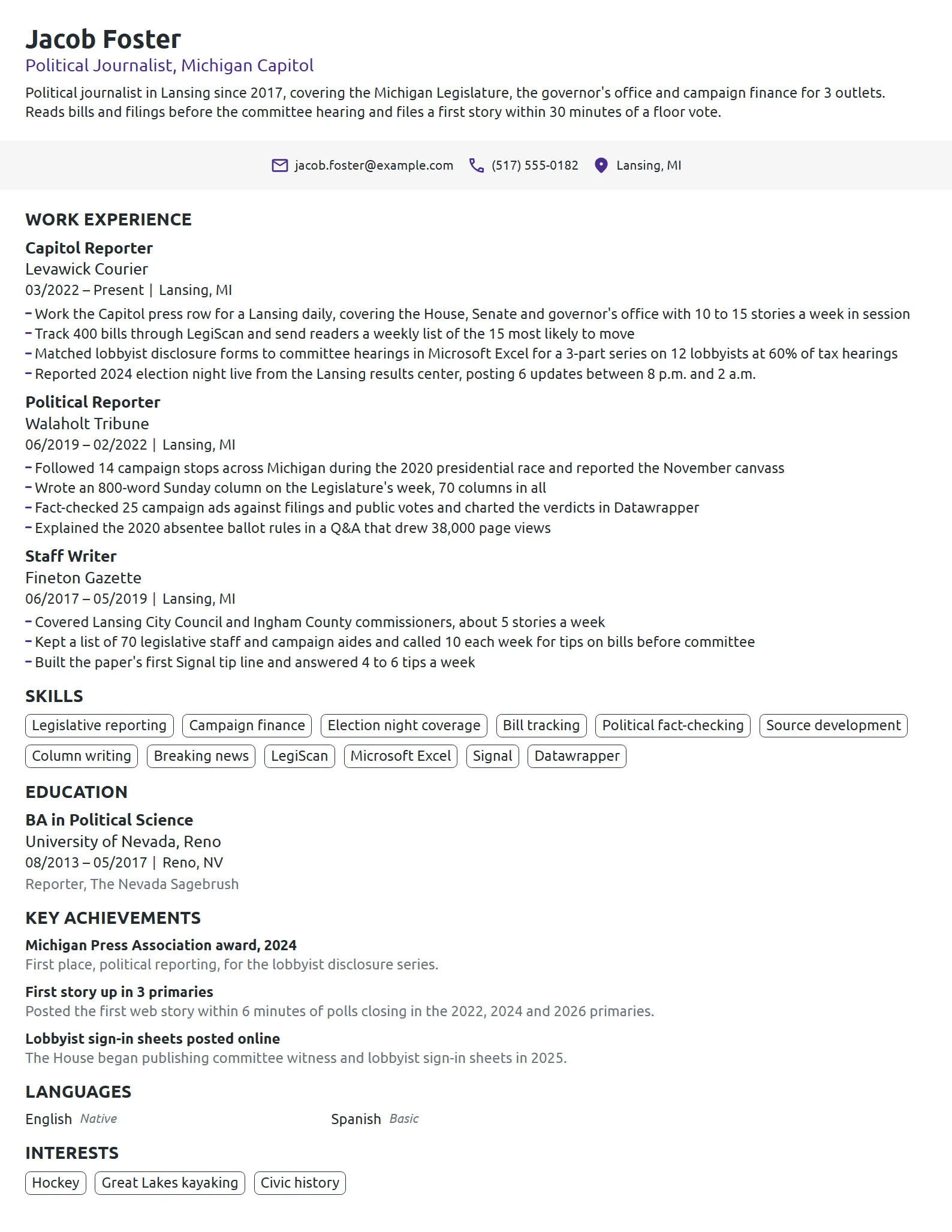 25 Journalist Resume Examples & Guide for 2026 | Novoresume