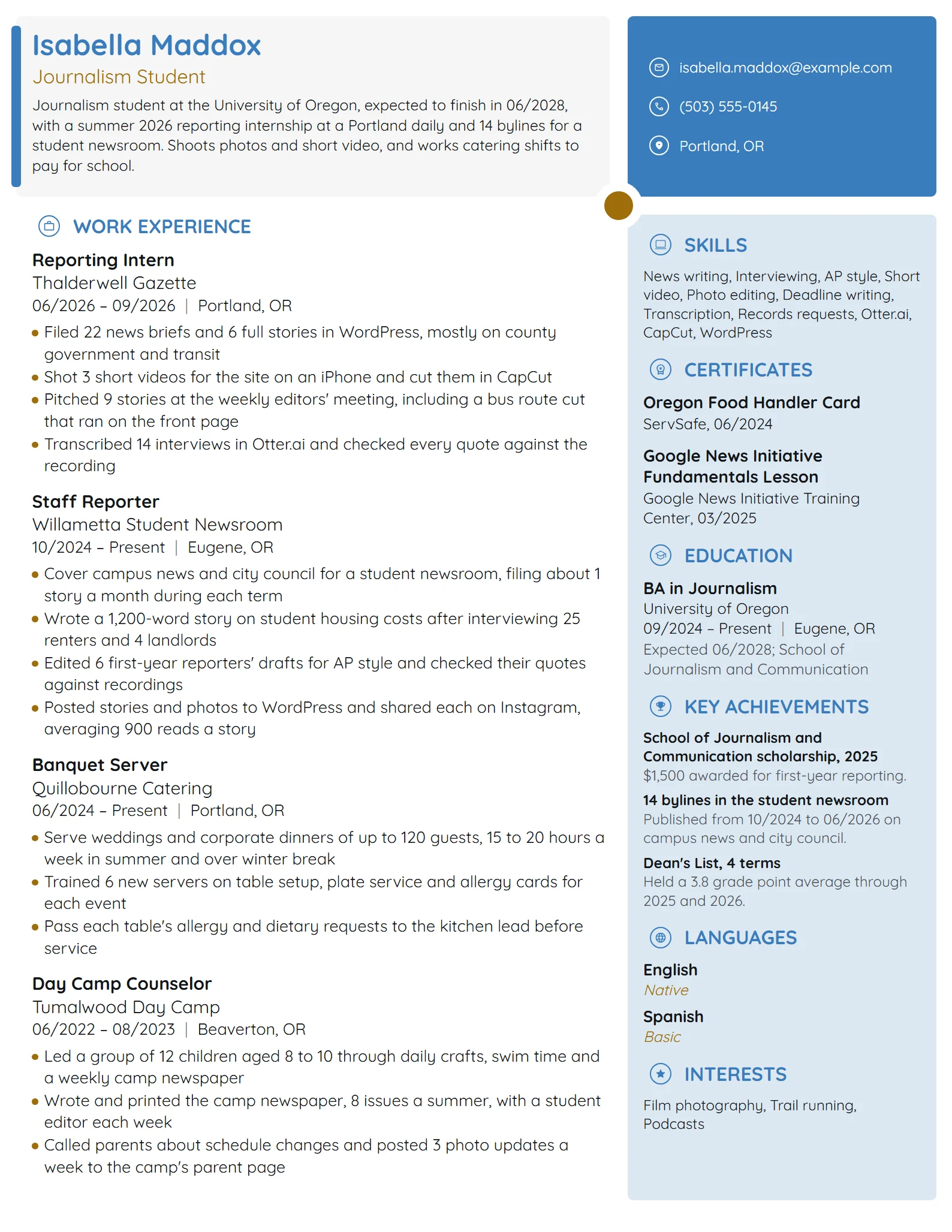 25 Journalist Resume Examples & Guide for 2026 | Novoresume