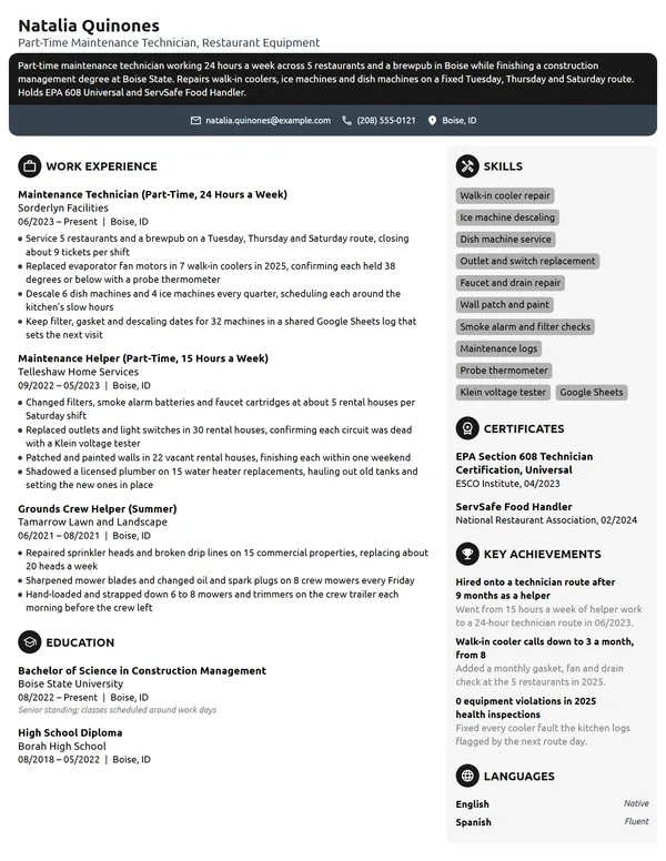 18 Maintenance Technician Resume Examples & Guide for 2026