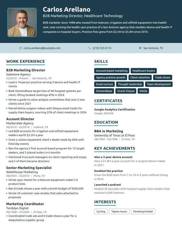 B2B Marketing Director resume example