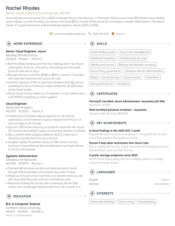 Microsoft resume example
