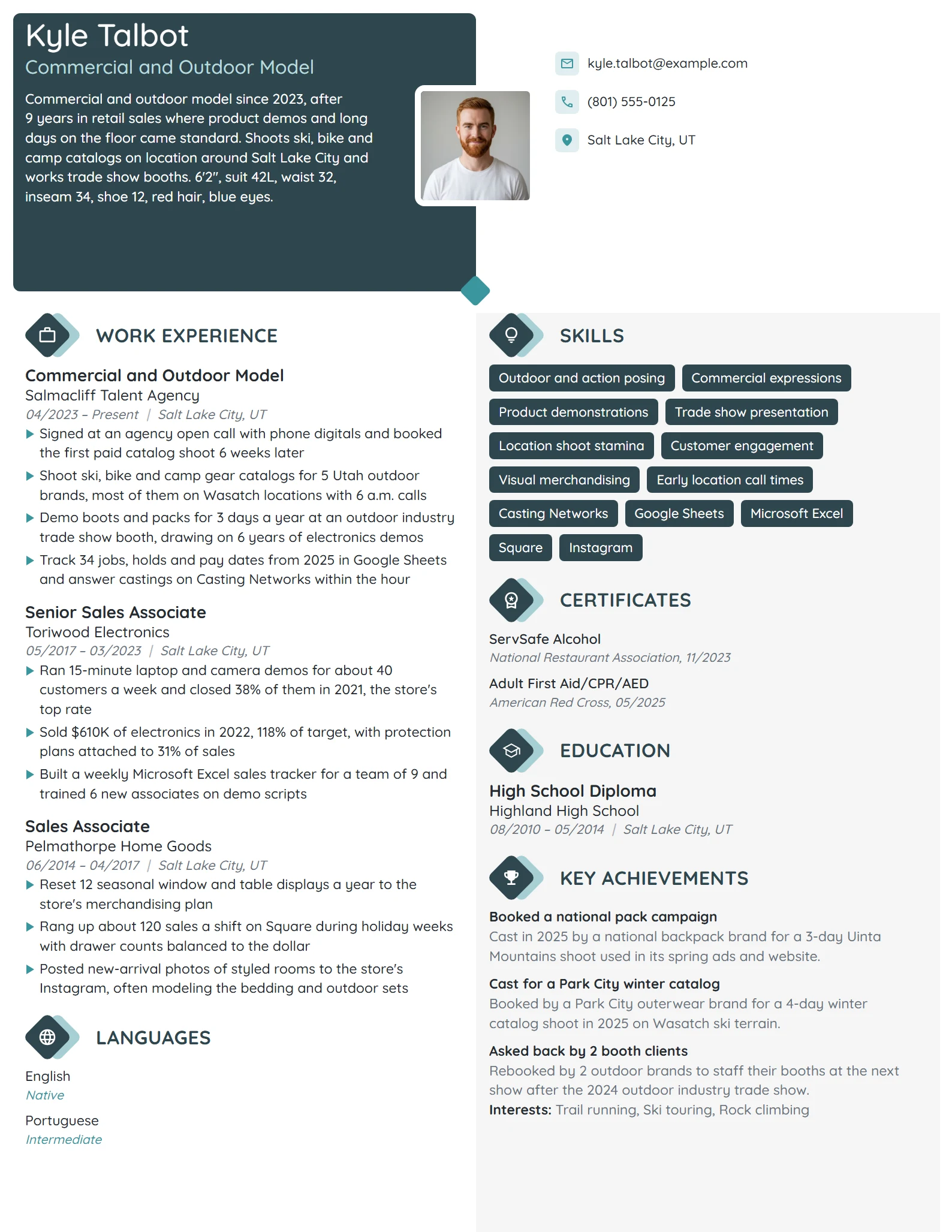 Career Change Model resume example