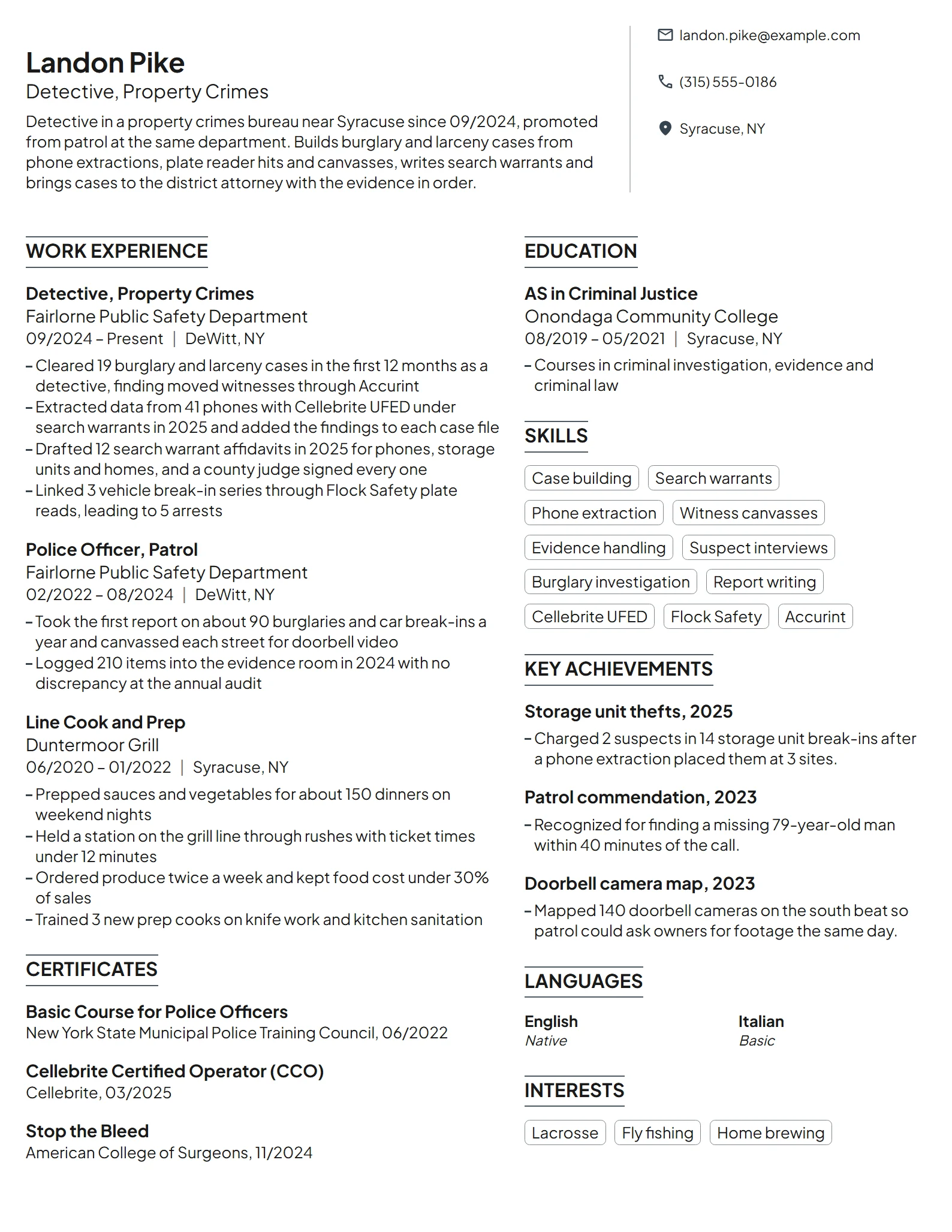 14 Police Officer Resume Examples & Guide for 2026