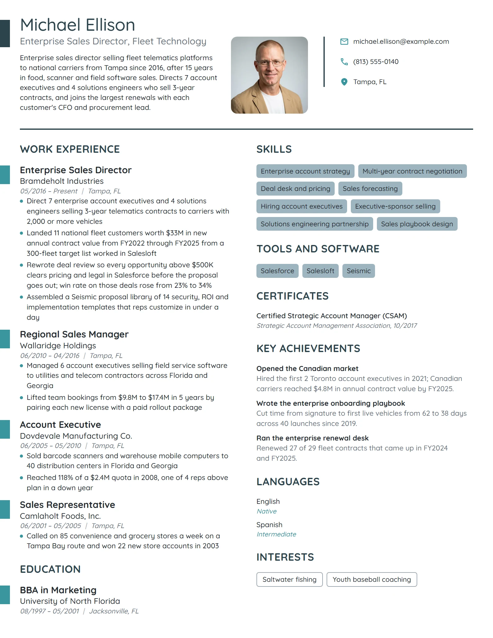 Enterprise Sales Director resume example