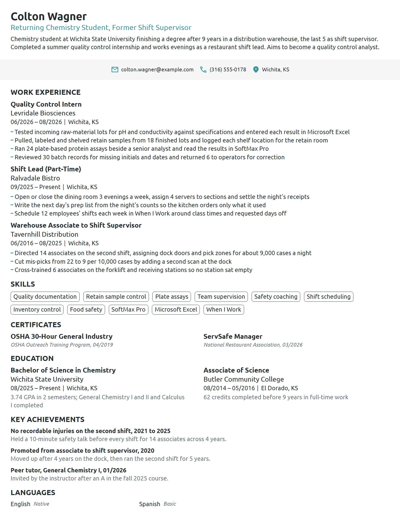 Adult Learner Scholarship resume example