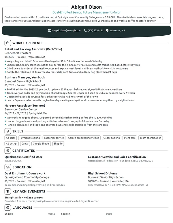 Transfer Scholarship resume example