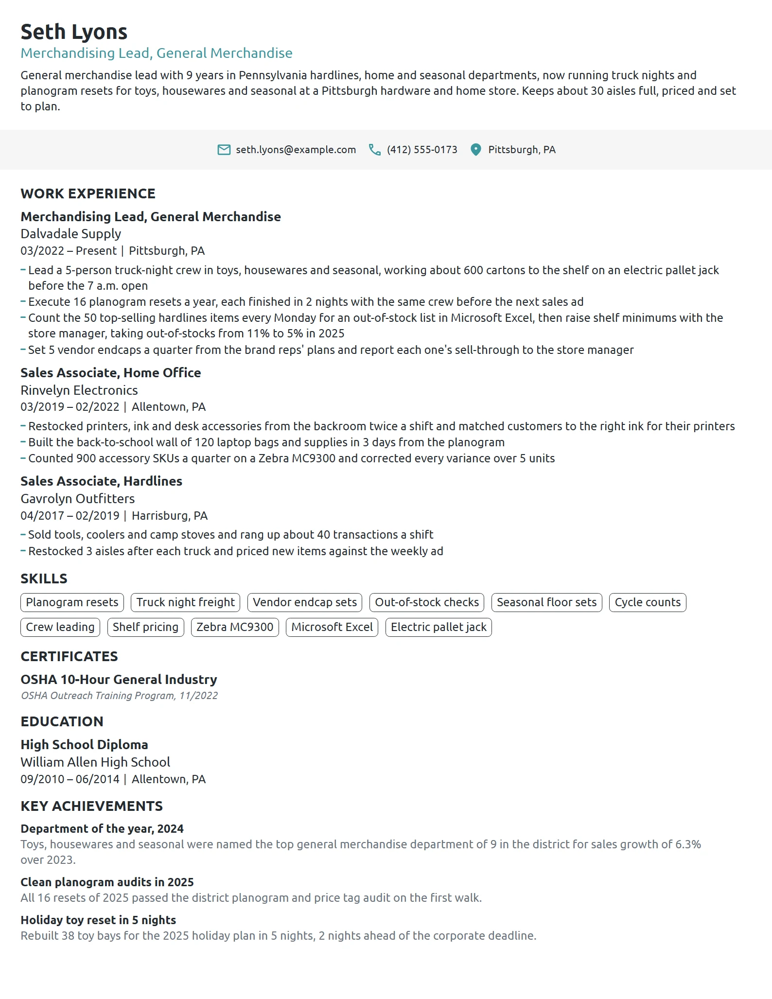 Target General Merchandise Expert resume example