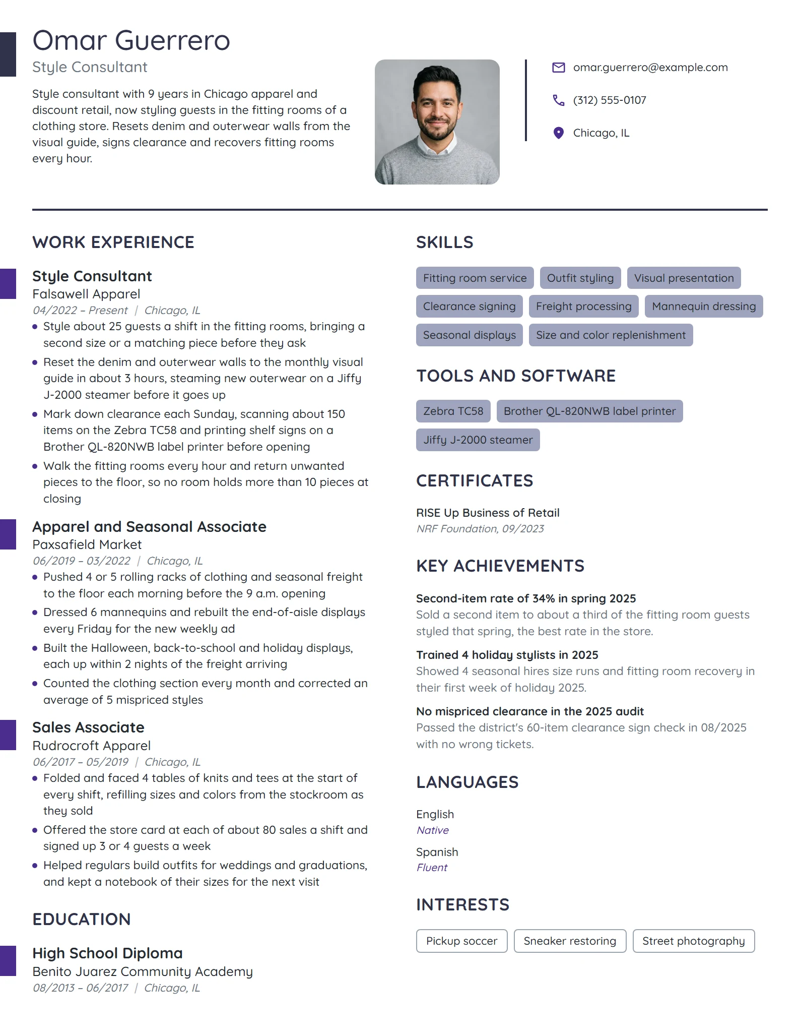 Target Style Consultant resume example