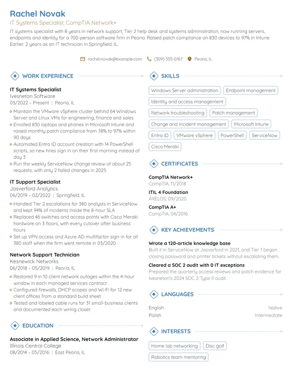 Tech resume example