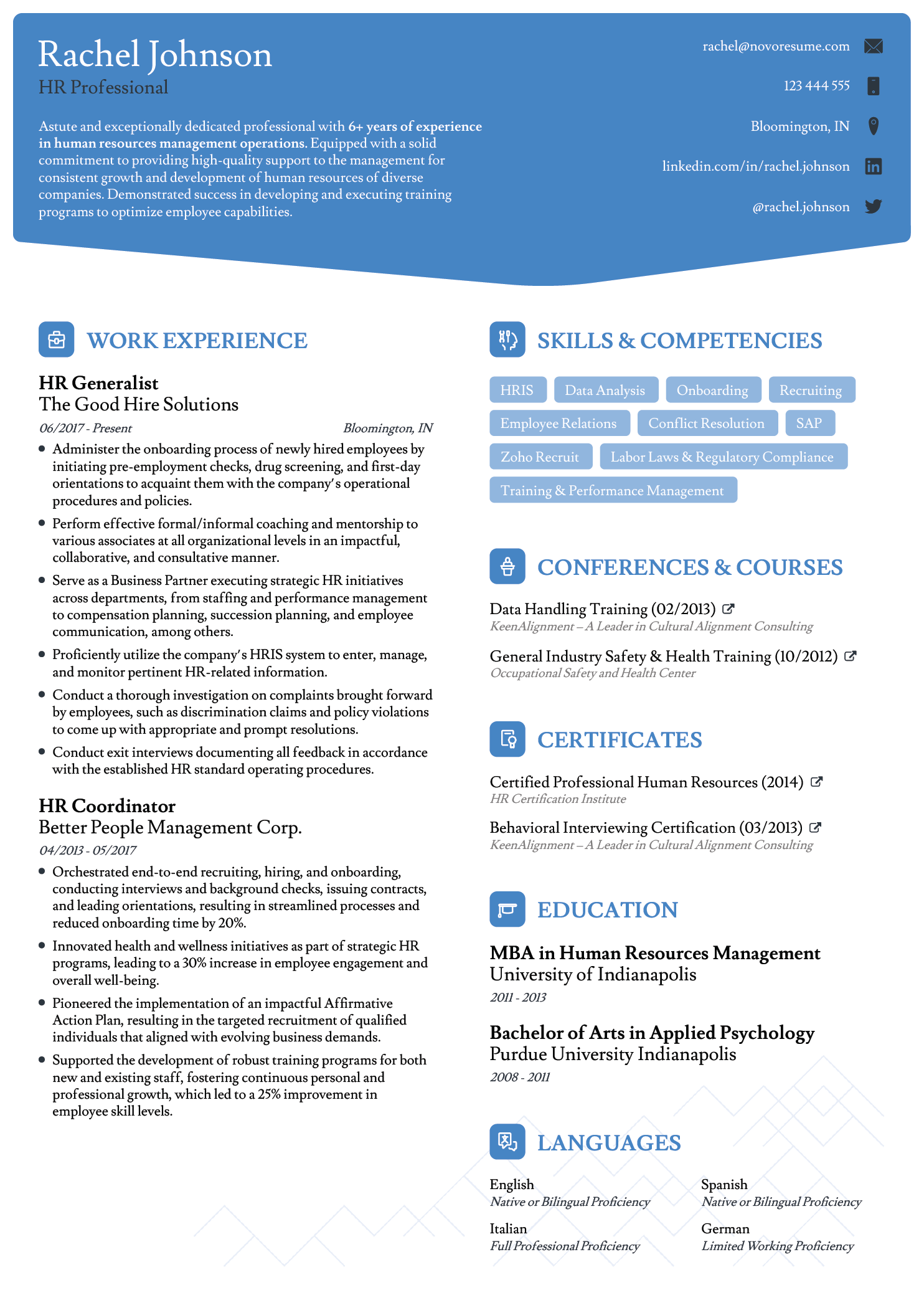 General ATS resume example