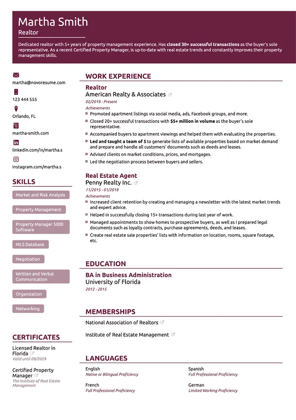 Functional ATS resume example