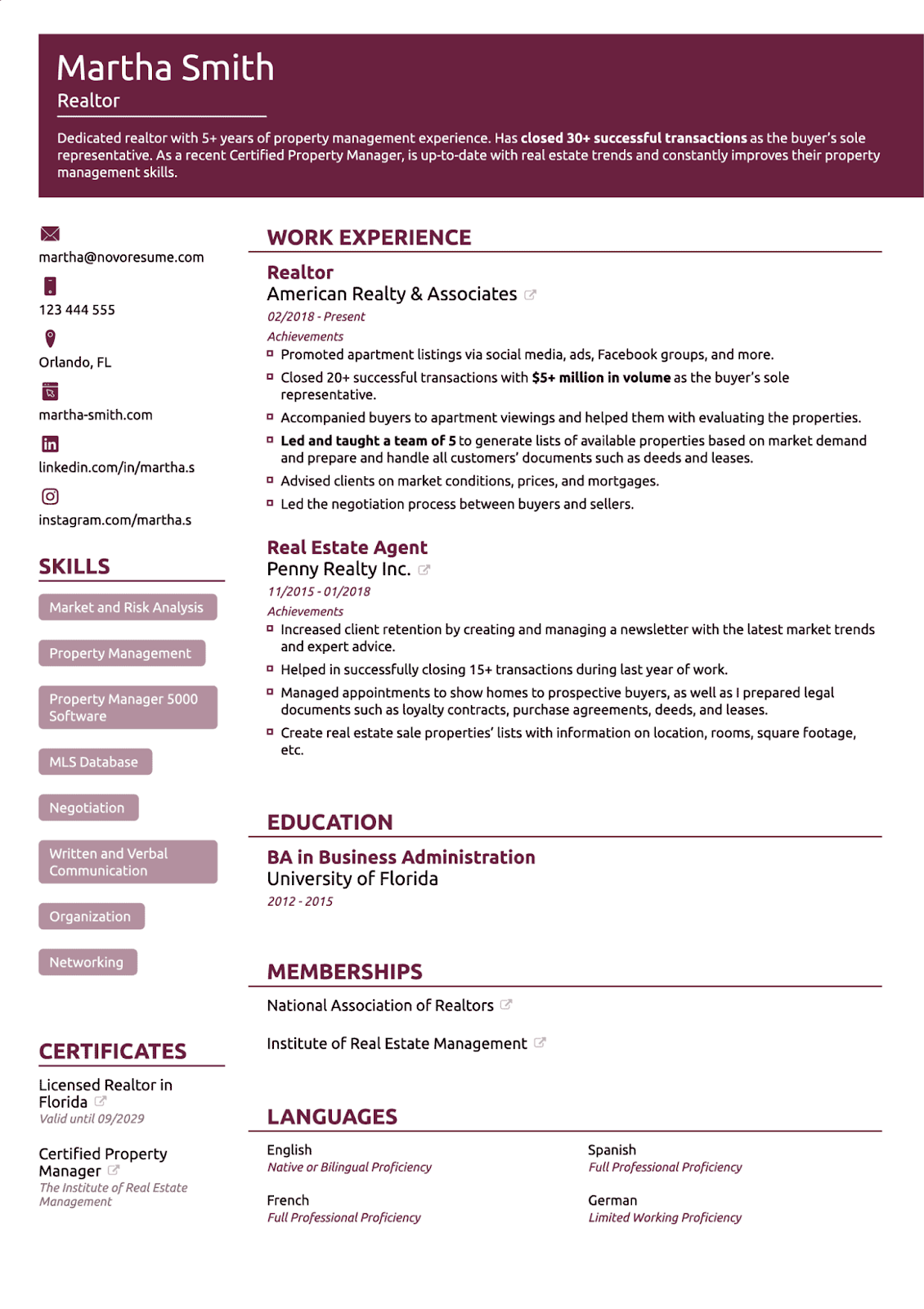 Functional ATS resume example