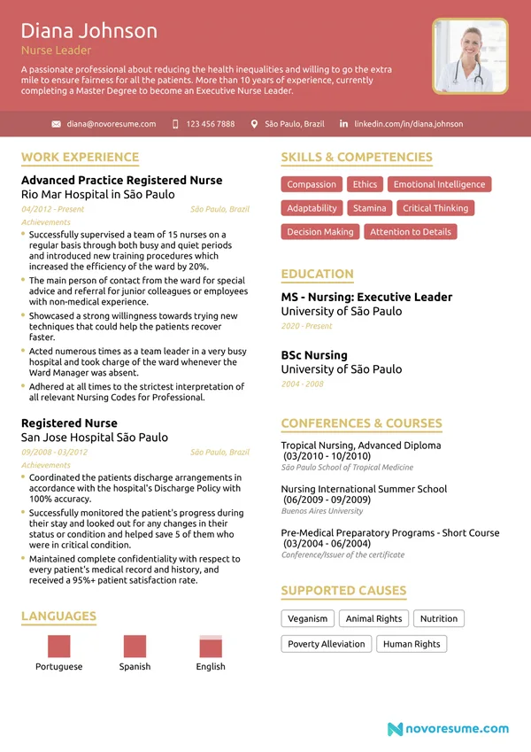 Nurse Resume with Photo resume example