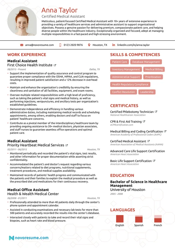 Medical Assistant Resume with Photo resume example