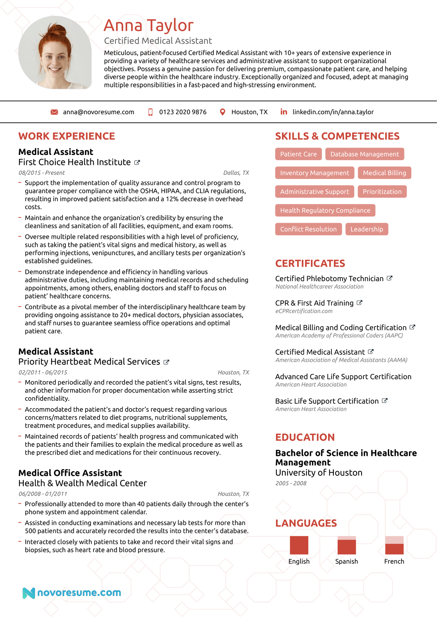 Medical Assistant Resume with Photo resume example